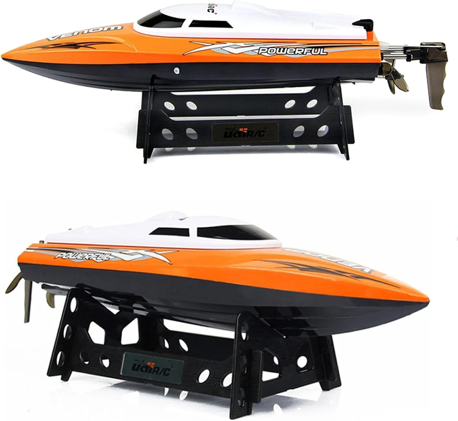 قایق مسابقه ای آرسی چیروینگ برای بزرگسالان - قایق کنترل از راه دور الکترونیکی پرسرعت برای کودکان (نارنجی + سفید)