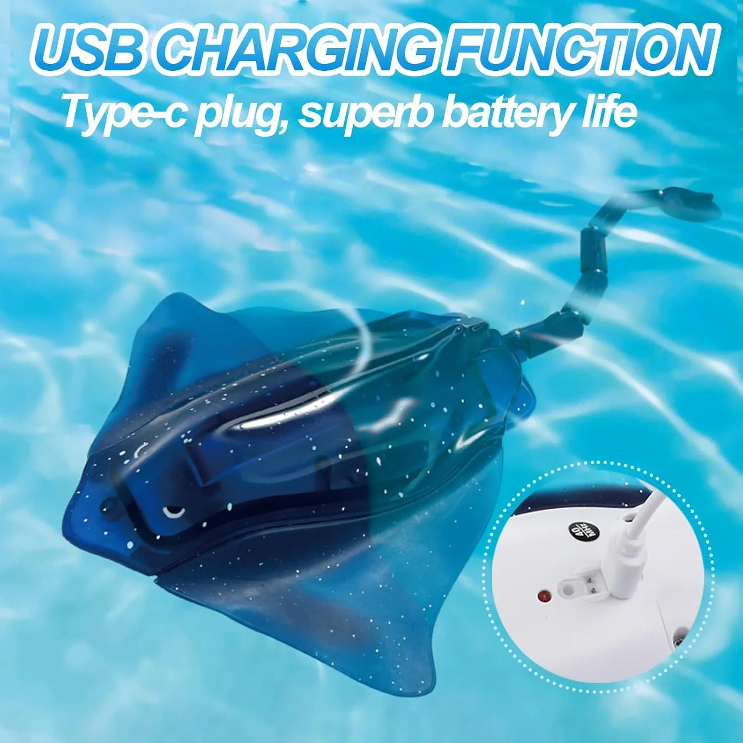 اسباب بازی سفره ماهی کنترل از راه دور برای کودکان، ماهی سفره ماهی کوسه RC ضد آب با قابلیت غواصی و چراغ، اسباب بازی های برقی استخر در فضای باز در مقیاس 1:18 برای پسران 5-9 ساله