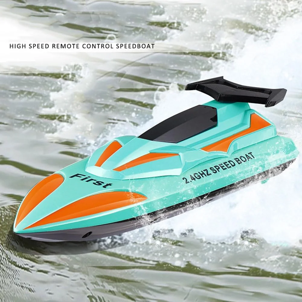 قایق تندروی کنترلی COOLBABY با سرعت بالا 2.4G، اسباب بازی کنترلی آبی، قایق کنترلی برقی بی سیم دو پروانه ای کودکان