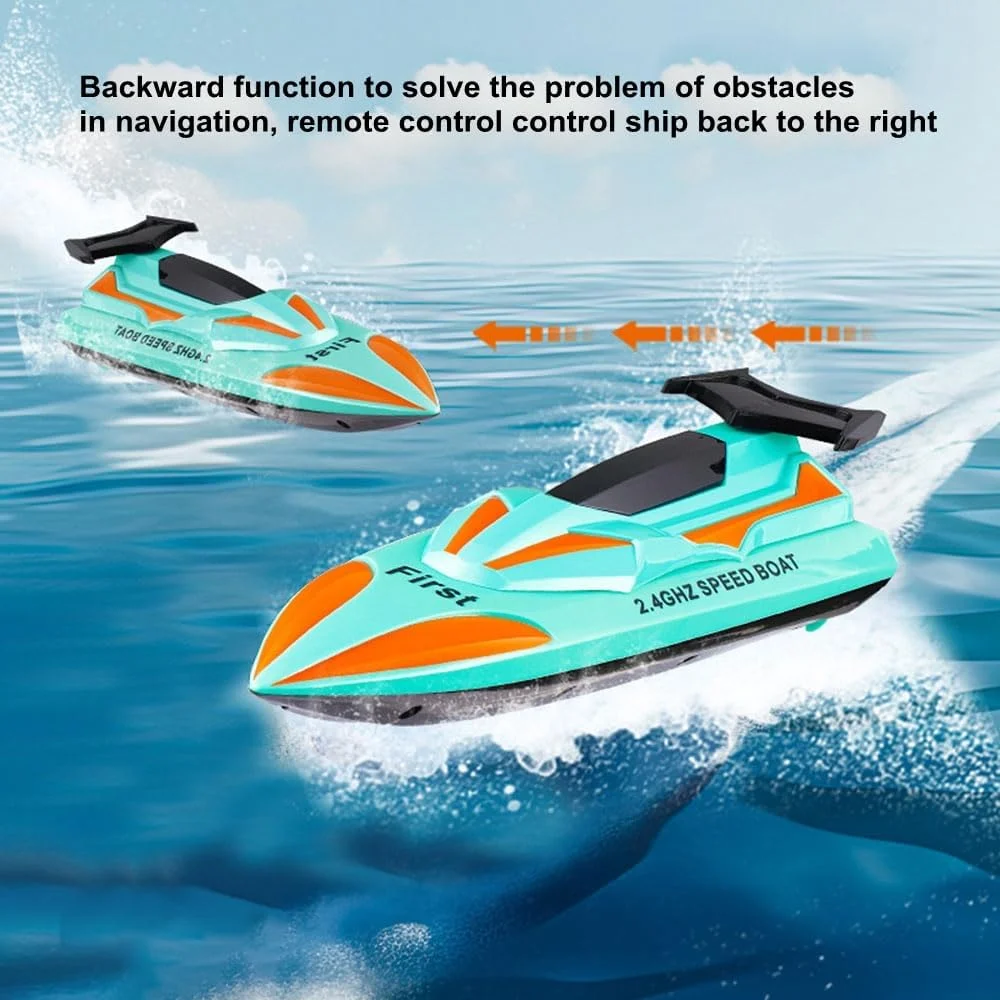 قایق تندروی کنترلی COOLBABY با سرعت بالا 2.4G، اسباب بازی کنترلی آبی، قایق کنترلی برقی بی سیم دو پروانه ای کودکان