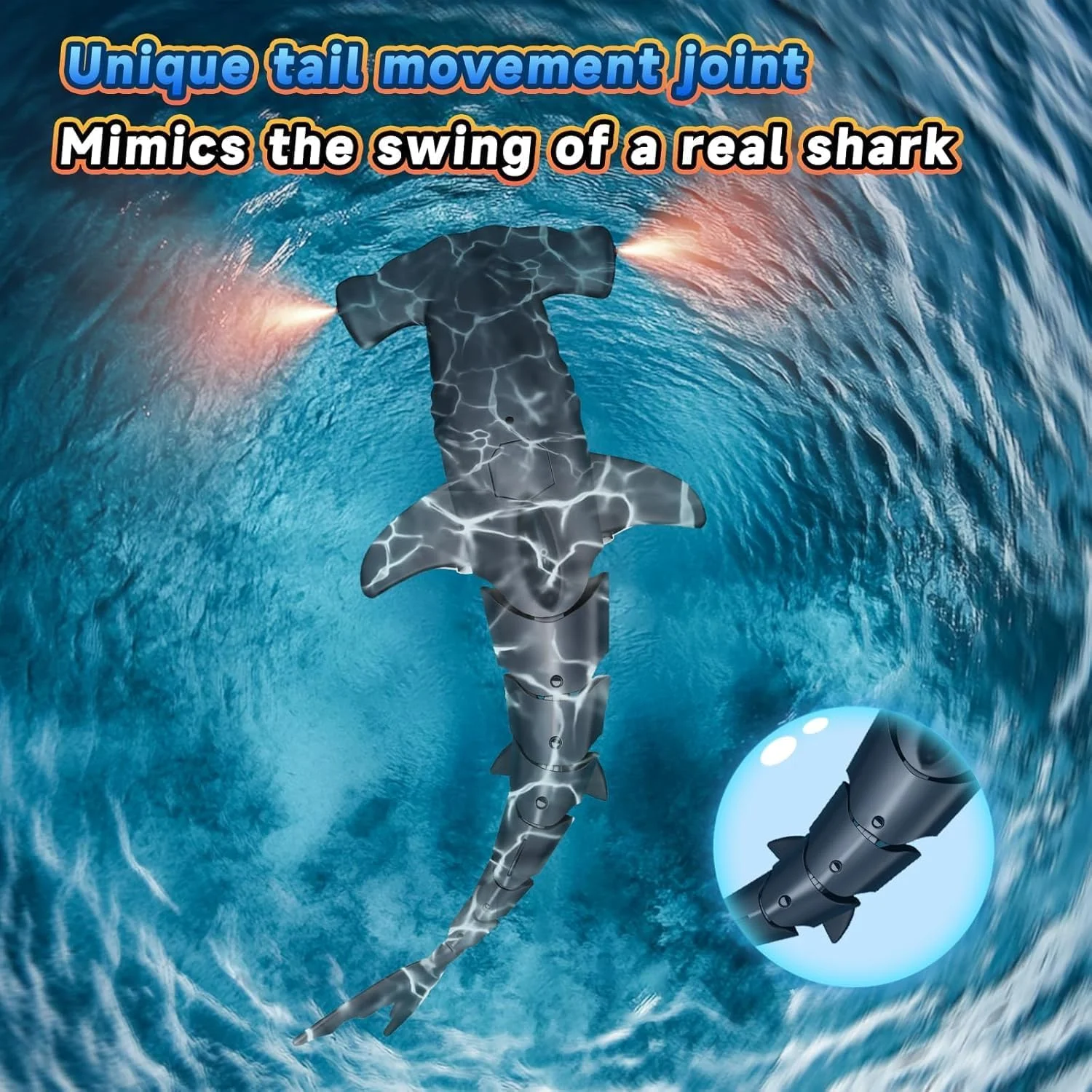 اسباب بازی کوسه کنترل از راه دور Beauenty، اسباب بازی های کوسه کنترل از راه دور شبیه سازی بالا، اسباب بازی های آبی تابستانی برای کودکان، مناسب برای دریاچه های فضای باز، استخرهای شنا و حمام، هدیه ایده آل برای پسران 6+ (آبی)