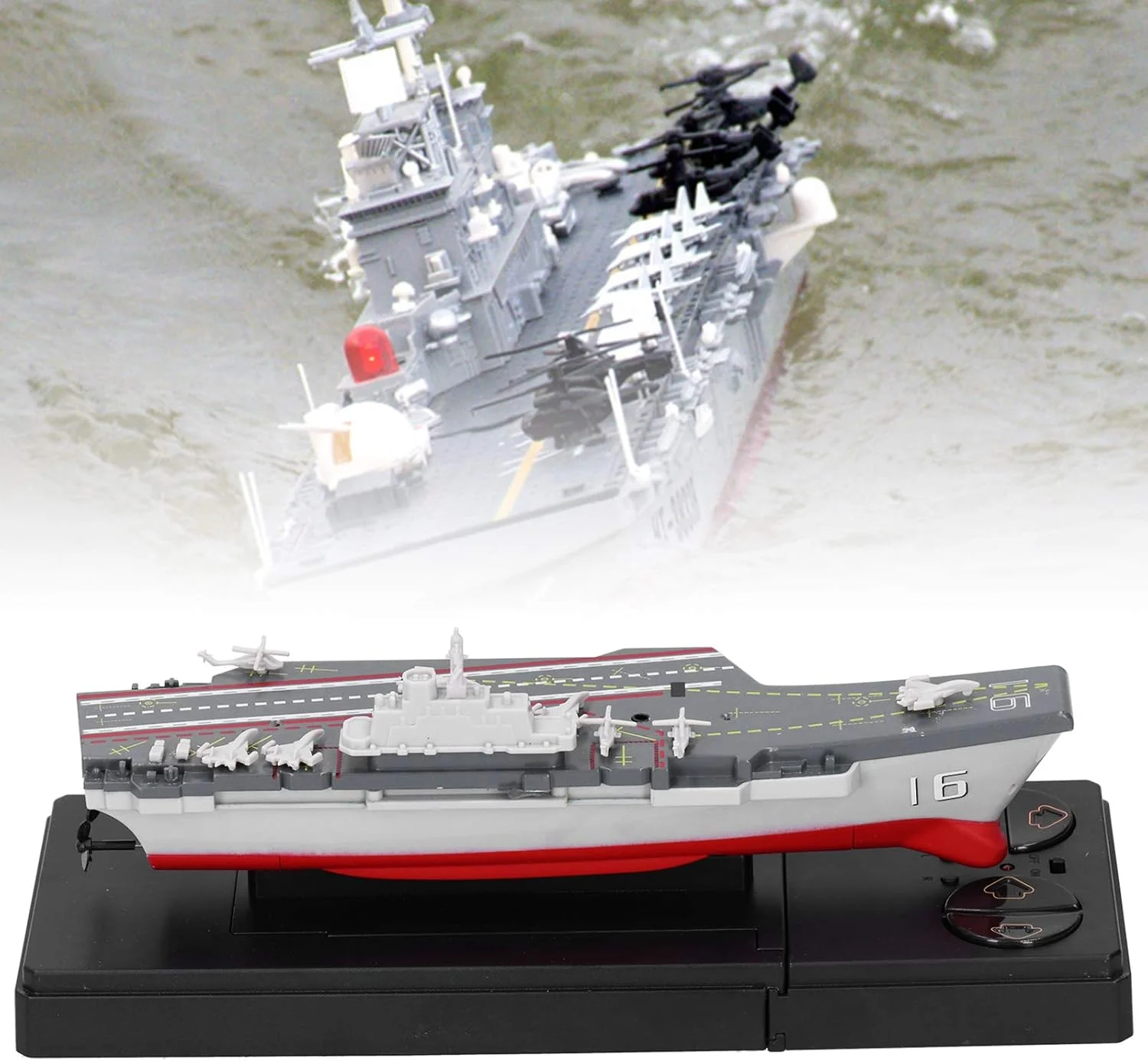 ناو هواپیمابر کنترلی Bewinner1، قایق کنترلی برای استخرها و دریاچه ها، قایق کنترلی رادیویی اسباب بازی برقی برای بزرگسالان و کودکان، باتری 500 میلی آمپر ساعتی، قابل شارژ با USB