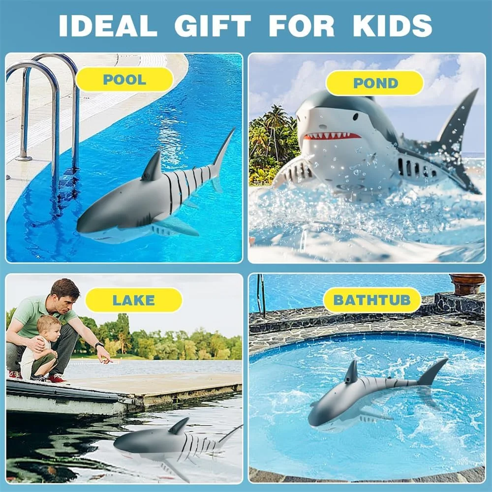 قایق کنترلی آزون S6 2.4 گیگاهرتز - شبیه ساز کوسه با نور و اسپری آب، قایق کنترلی الکتریکی