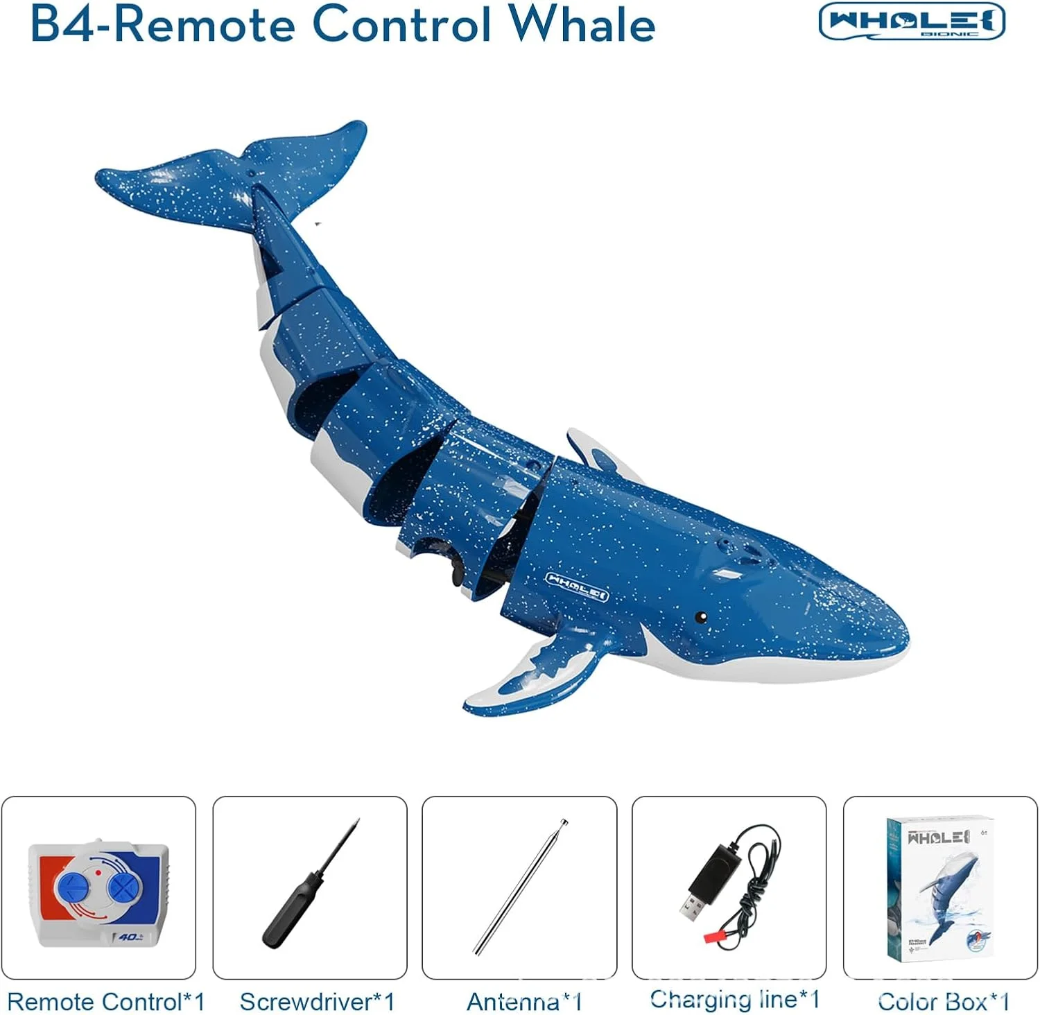 اسباب بازی نهنگ آرسی Azonee، کشتی آبی شبیه سازی شده، اسباب بازی قایق نهنگ کنترل از راه دور، زیردریایی کوسه شبیه سازی شده با قابلیت شارژ، مناسب برای استخر و حمام، برای پسران و دختران 5 سال به بالا