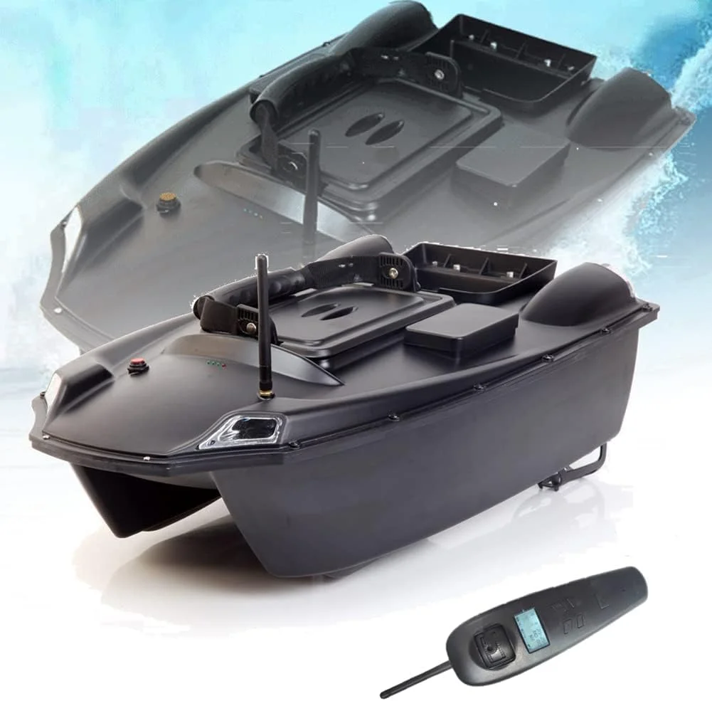 قایق طعمه سه انباره 500M RC با موتور دوگانه، باتری 10400mah، موقعیت یابی GPS و بازگشت خودکار، کنترل از راه دور