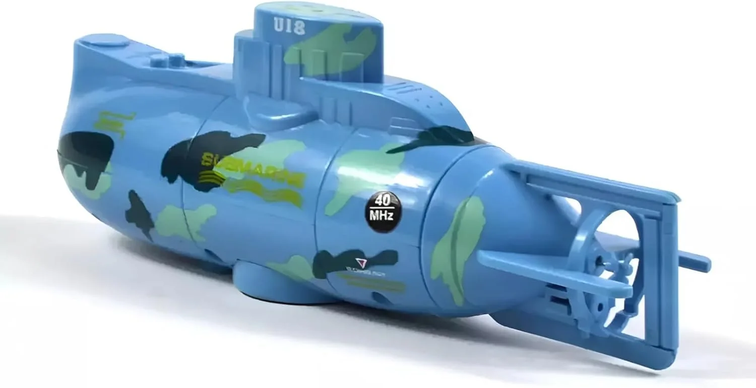 اسباب بازی قایق مینی RC زیردریایی توریستی کنترل از راه دور آکواریوم ماهی برقی غواصی هدیه تولد کودک (آبی)