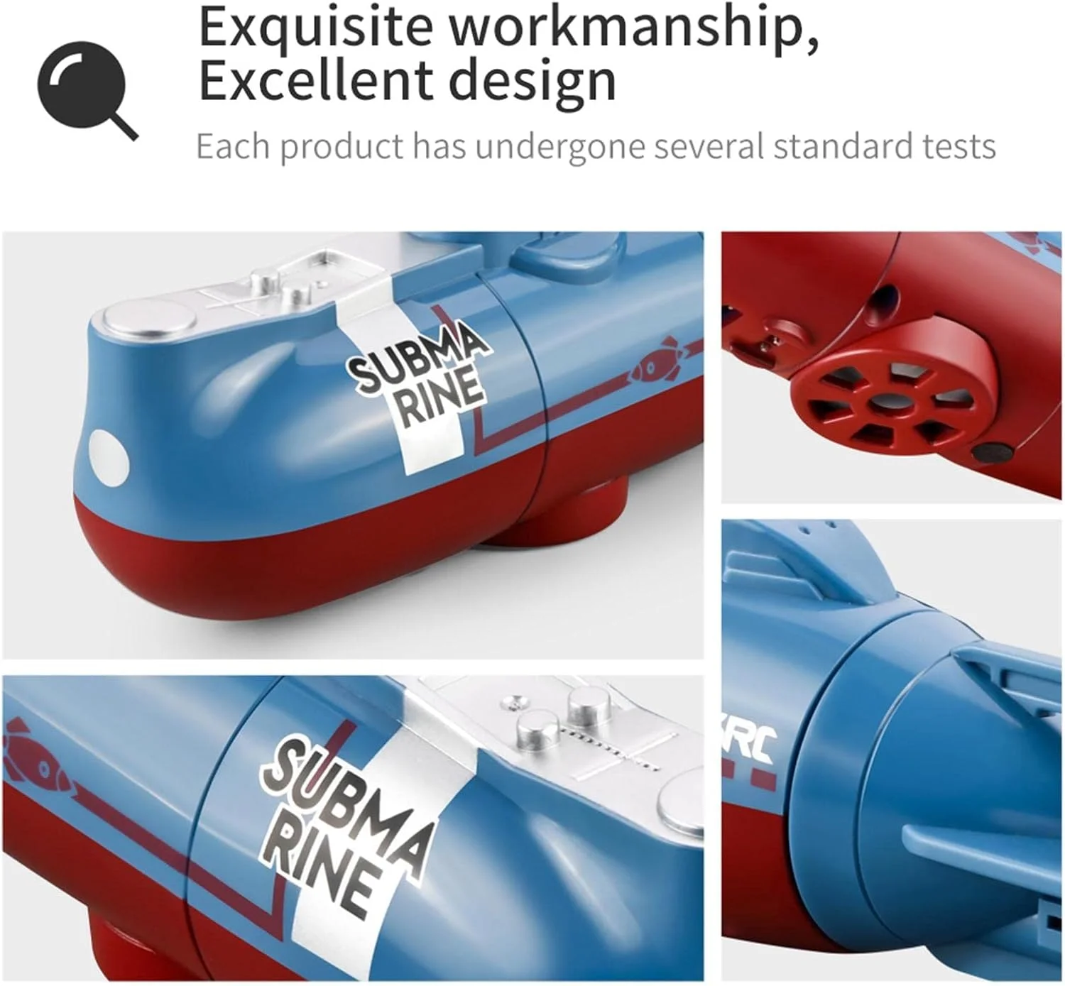 یک عدد اسباب بازی کودکانه زیردریایی مینی RC با سرعت 0.1 متر بر ثانیه، قایق کنترل از راه دور آبی رنگ، هدیه