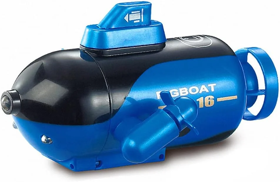 زیردریایی مینیاتوری کنترل از راه دور Labymos، اسباب بازی کنترل از راه دور 4 کاناله حرکت به جلو/غواصی، عقب/بالا آمدن، چرخش به چپ، چرخش به راست - آبی