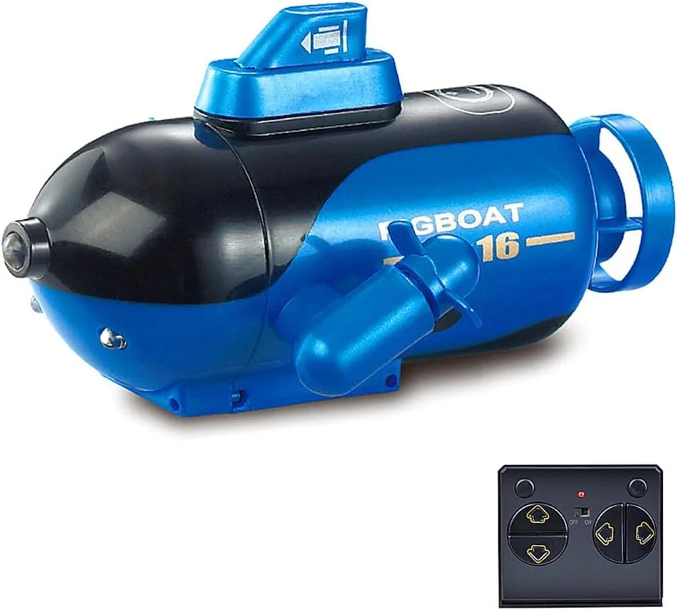 زیردریایی مینیاتوری کنترلی HELEMIY، اسباب بازی کنترلی 4 کاناله با قابلیت حرکت به جلو، غواصی، بالا آمدن، چرخش به چپ و راست - آبی