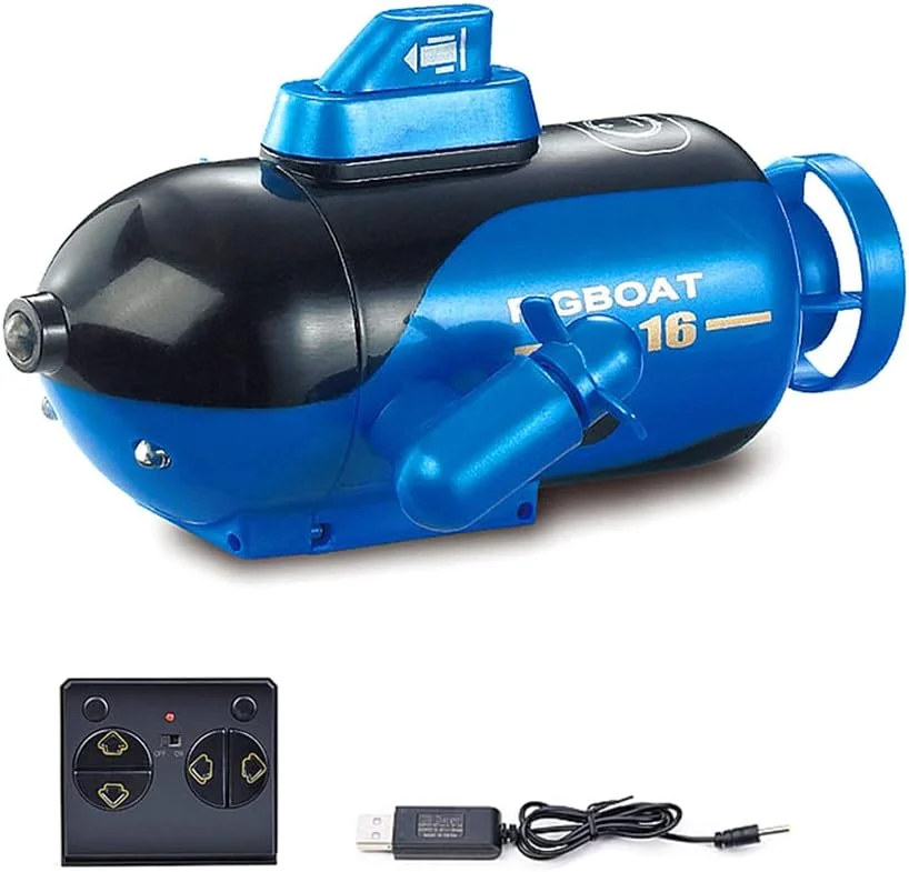 زیردریایی مینیاتوری کنترلی HELEMIY، اسباب بازی کنترلی 4 کاناله با قابلیت حرکت به جلو، غواصی، بالا آمدن، چرخش به چپ و راست - آبی