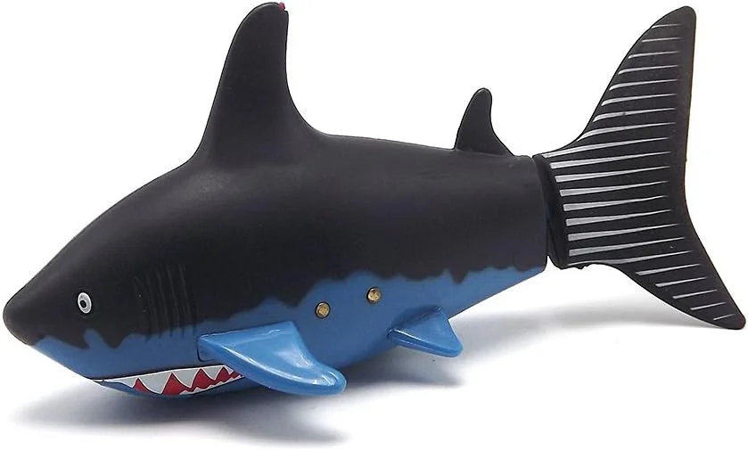 اسباب بازی قایق ماهی کوسه ای کوچک کنترلی از راه دور eMart برای شنا در آب هدیه ای برای کودکان - مشکی