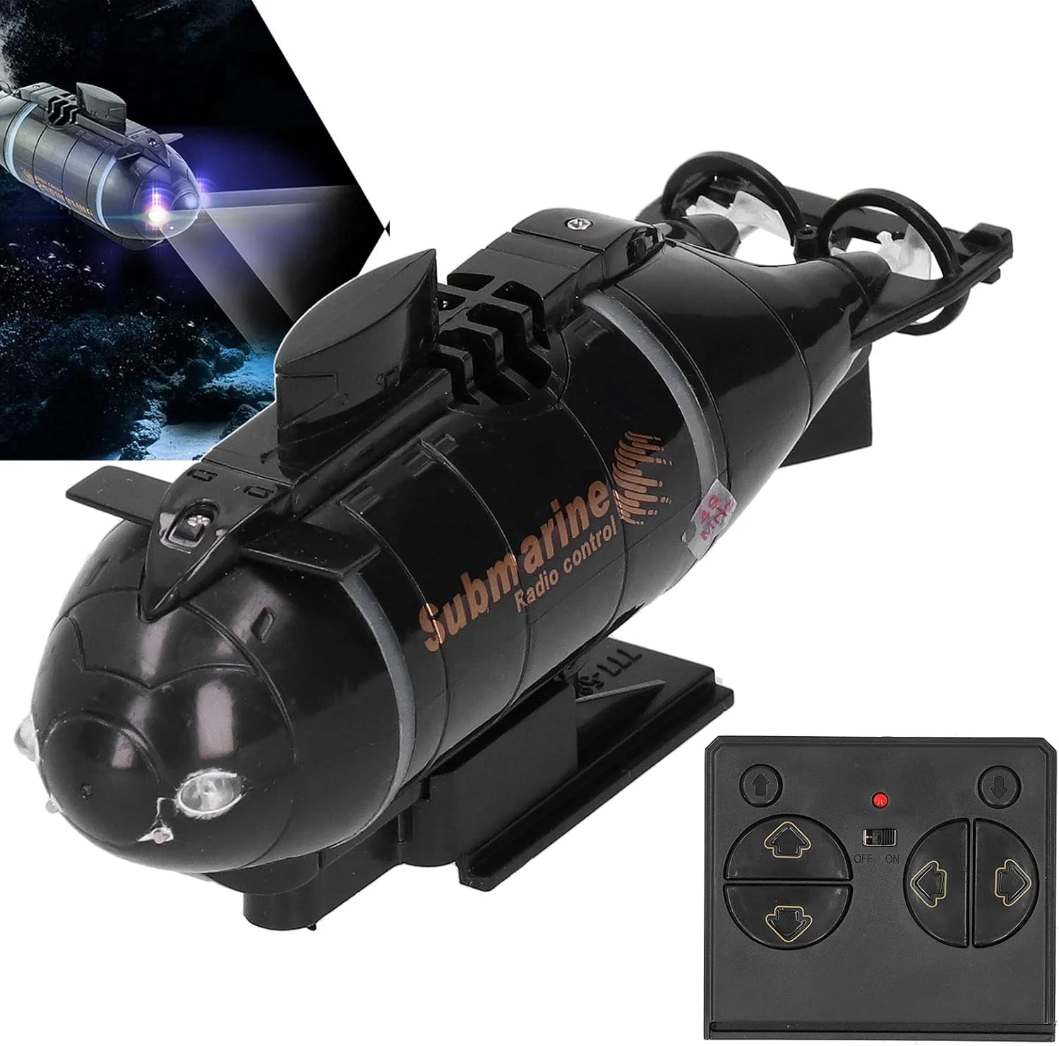 زیردریایی RC شش کاناله Cryfokt، زیردریایی الکتریکی، بادوام، مقاوم در برابر سایش، روشن برای قایق RC، کاربرد عمومی، زیردریایی RC حرفه ای (مشکی)