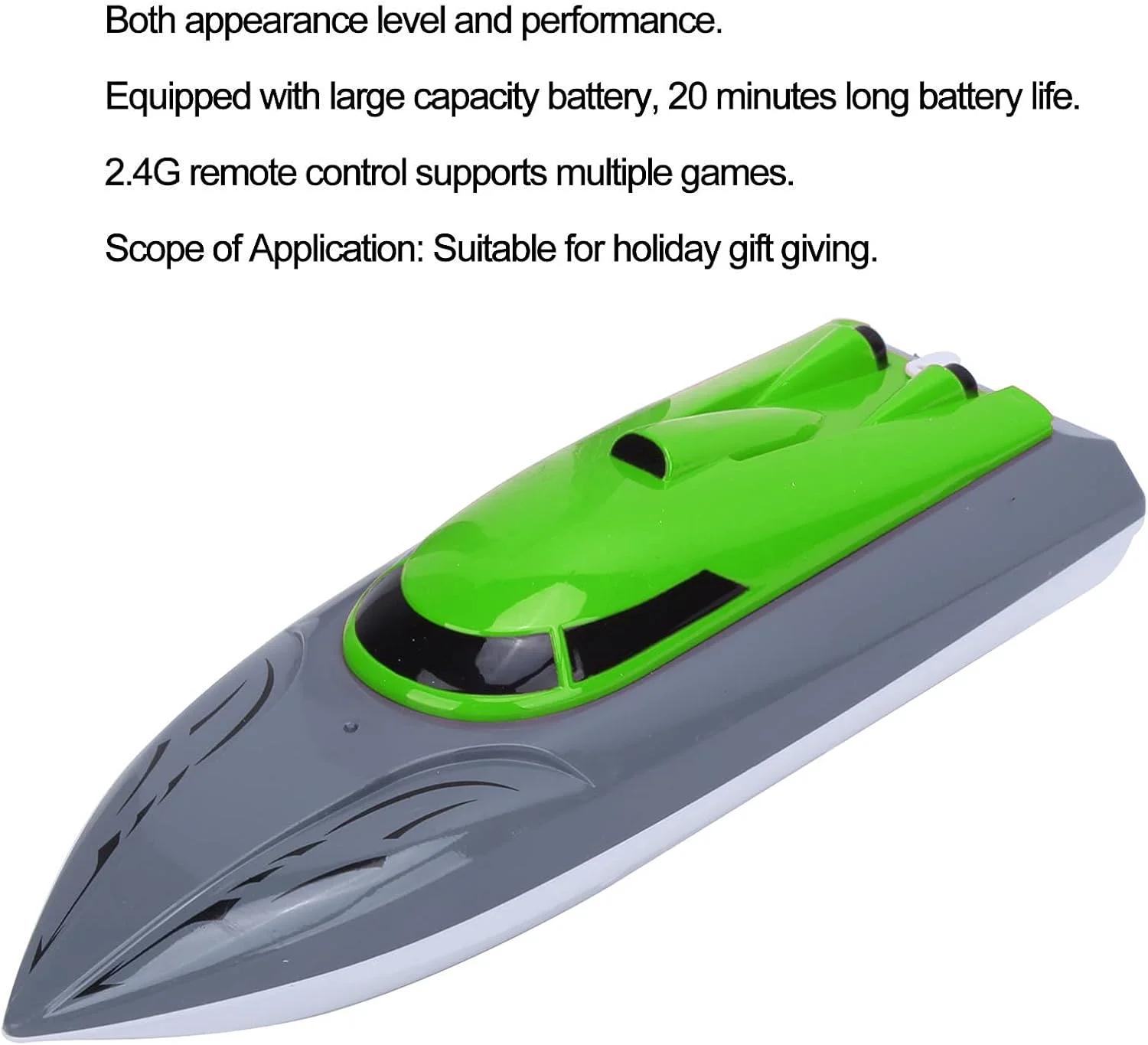 قایق کنترلی از راه دور، اسباب بازی زیردریایی، قایق مسابقه ای ضد آب، قابل شارژ برای سنین 14 سال به بالا (رنگ: سبز)