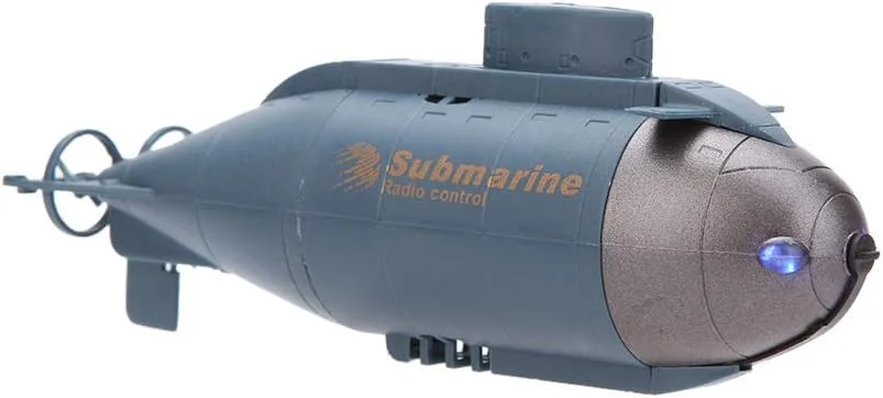 مینی زیردریایی آرسی بی سیم 777-586، کشتی رادیویی کوچک با چراغ ال ای دی، قایق پر سرعت، مدل شبیه سازی کنترل از راه دور، هدیه برای کودکان 5-14 سال (6 کانال، مشکی)