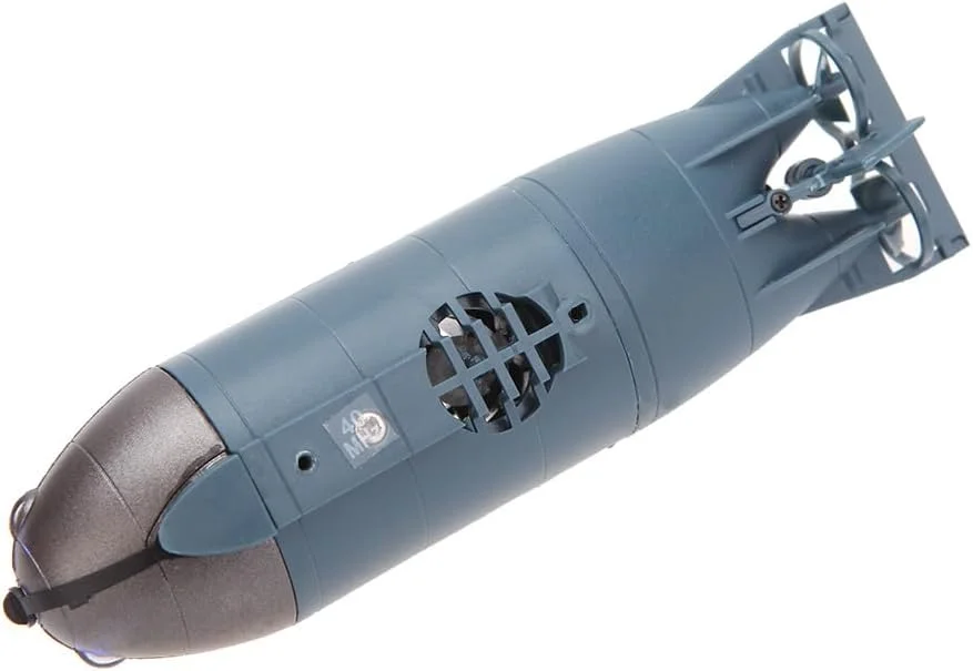 مینی زیردریایی آرسی بی سیم 777-586، کشتی رادیویی کوچک با چراغ ال ای دی، قایق پر سرعت، مدل شبیه سازی کنترل از راه دور، هدیه برای کودکان 5-14 سال (6 کانال، مشکی)