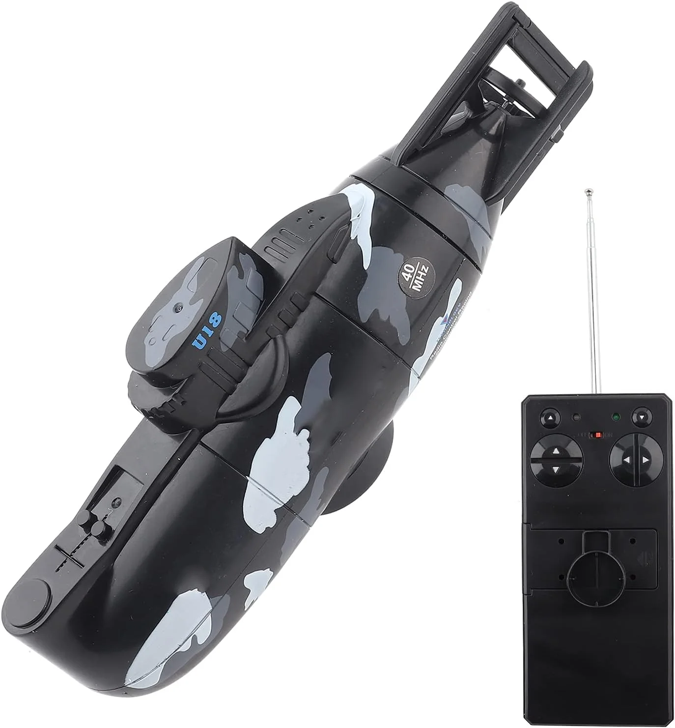 اسباب بازی زیردریایی مینی RC با 6 کانال، قایق کنترل از راه دور ضد آب، اسباب بازی غواصی برای پسران و دختران (مشکی)