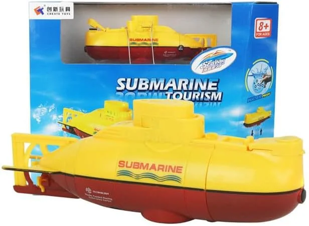 زیردریایی رادیویی RC با 6 عملکرد، قایق موتوری کوچک الکتریکی کنترل از راه دور، اسباب بازی انفجاری نظامی جنگی سرگرم کننده تابستانی هدیه برای کودکان (همراه جعبه هدیه)