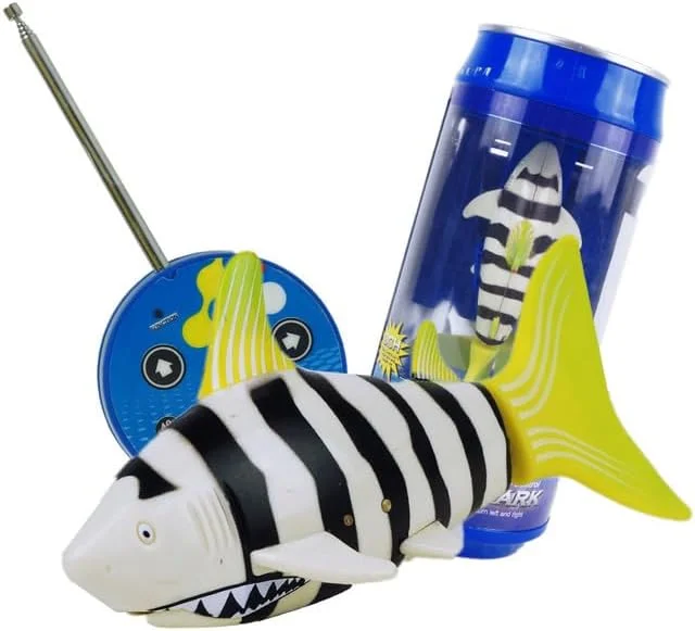 اسباب بازی کوسه مینی آرسی 3 کاناله با قوطی کنسرو، قایق ماهی زیردریایی، کنترل از راه دور رادیویی، اسباب بازی الکترونیکی بامزه، بهترین هدیه برای کودکان (بدون جعبه خرده فروشی)