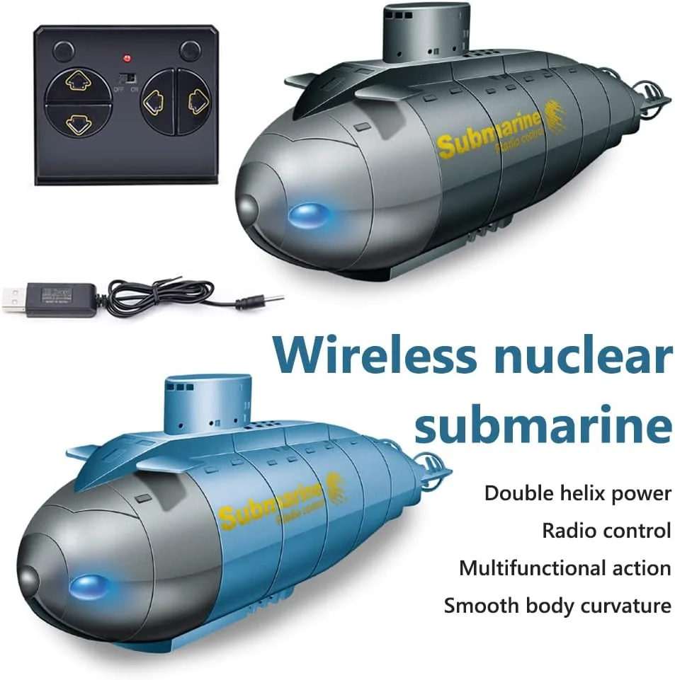 قایق کنترل از راه دور، هدیه اسباب بازی آرسی، هدیه اسباب بازی برقی، مدل غواصی 6 کاناله، زیردریایی کنترل از راه دور بی سیم (آبی)