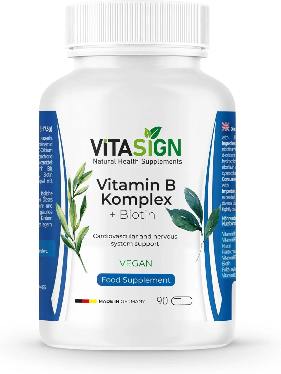 کمپلکس ویتامین B ممتاز + بیوتین، 90 کپسول گیاهی