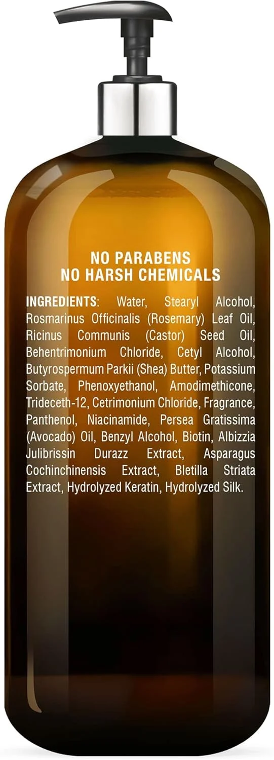 نرم کننده بیوتین مجستیک پیور برای مو - نرم کننده ضخیم کننده و حجم دهنده، با روغن رزماری و کراتین، بدون سولفات، مناسب برای انواع مو، 473 میلی لیتر