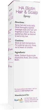 اسپری ضخیم کننده مو هیال logic بیوتین با اسید هیالورونیک برای موهای نازک، پرپشت تر و پوست سر سالم | مواد تشکیل دهنده تمیز | بدون عطر، گلوتن، ظلم | 118 میلی لیتر اسپری ضخیم کننده مو هیال logic بیوتین با اسید هیالورونیک برای موهای نازک، پرپشت تر و پوست سر سالم | مواد تشکیل دهنده تمیز | بدون عطر، گلوتن، ظلم | 118 میلی لیتر