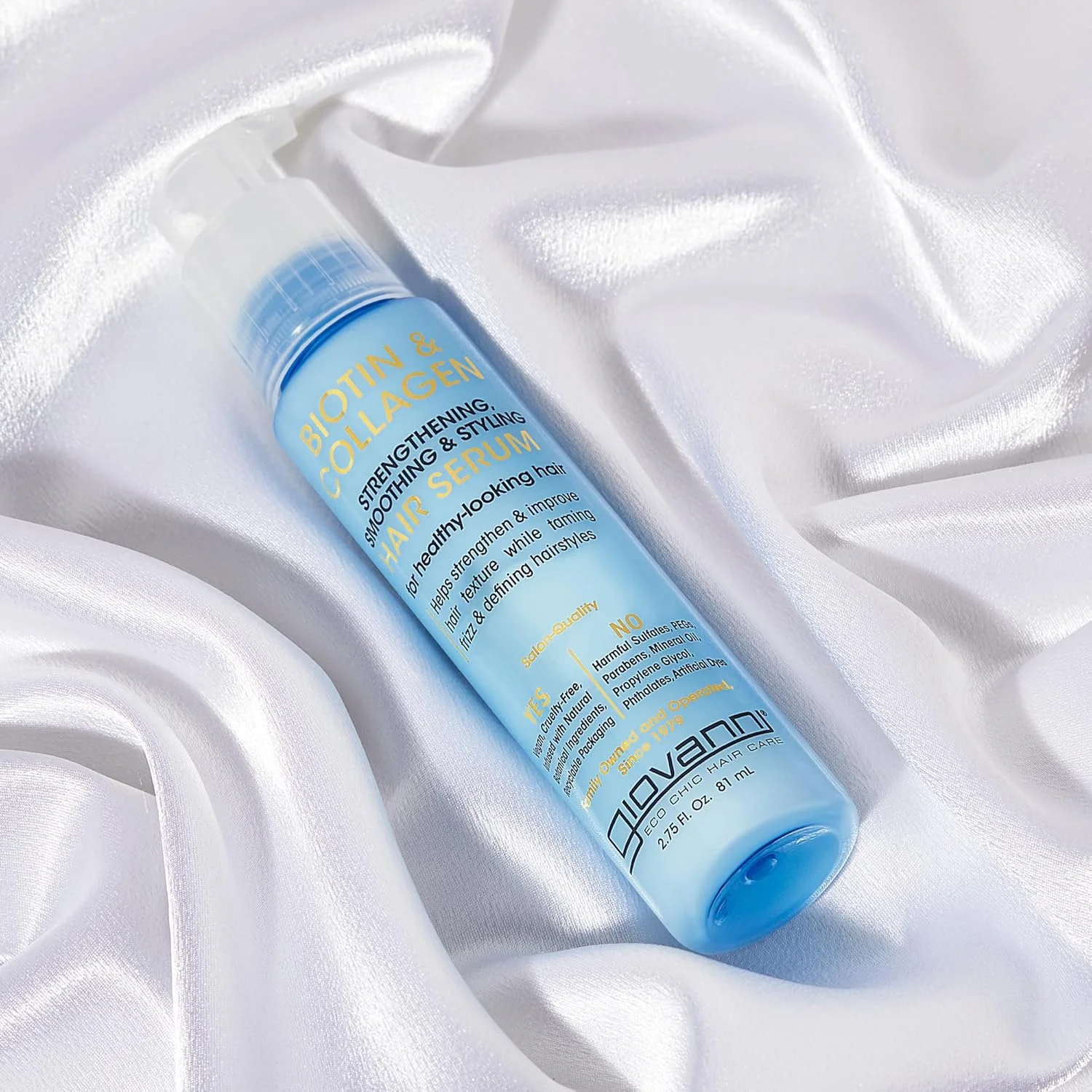 سرم تقویت کننده، صاف کننده و حالت دهنده مو جیووانی بیوتین و کلاژن | برای موهایی با ظاهر سالم | محافظت و تقویت هر رشته مو | کیفیت سالن و ایمن برای رنگ مو | وگان | 81 میلی لیتر