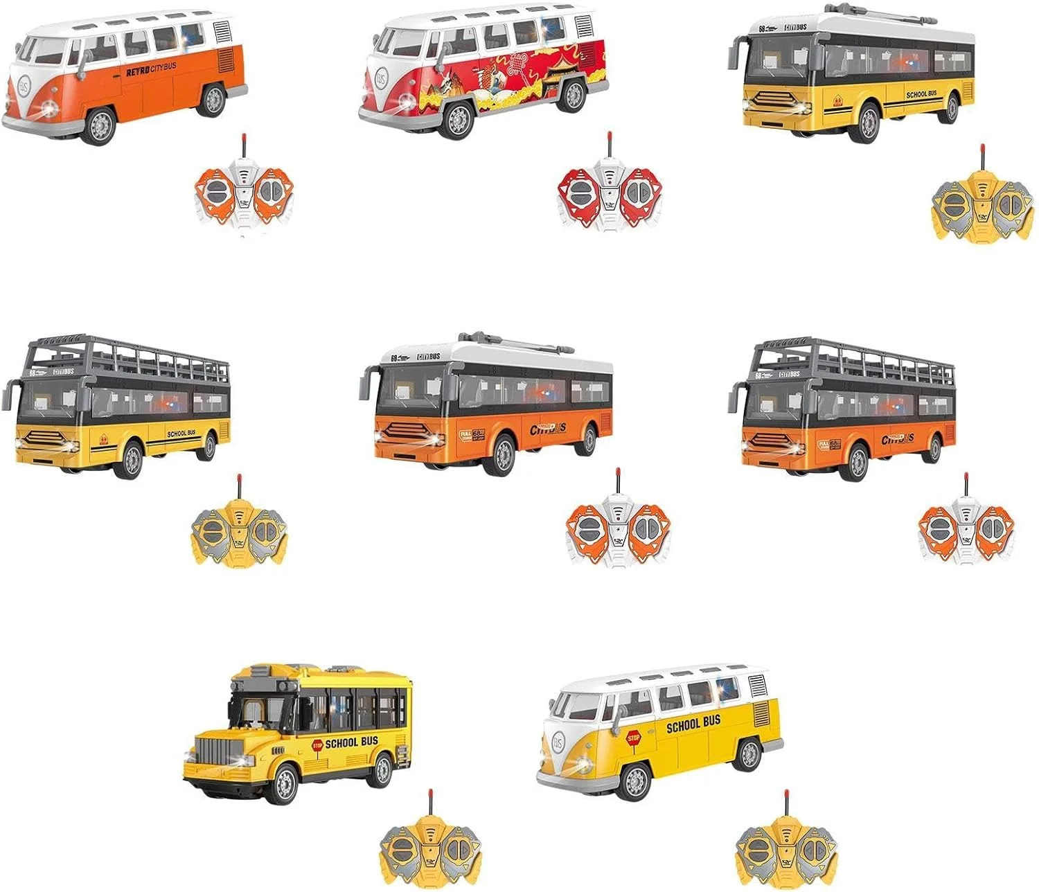 اتوبوس کنترلی لیلا، مدل اتوبوس شهری با قابلیت باز شدن درها، مقیاس 1/30، زرد رنگ