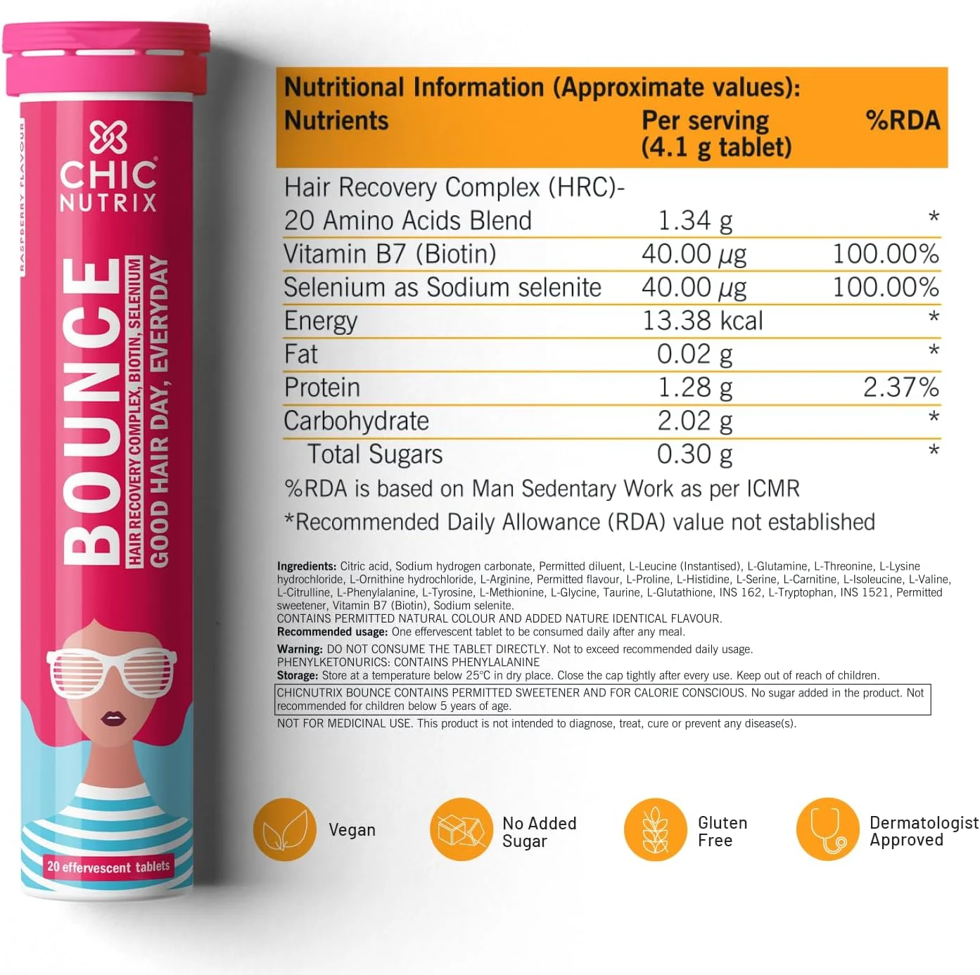 قرص جوشان با طعم تمشک شیک ناتریکس بائونس 20 حاوی بیوتین با سلنیوم و آمینو اسیدها - مدیریت ریزش مو و رشد مو، ضخیم کننده - ضد وز - مکمل کنترل ریزش، 1 عدد (بسته 20 عددی)