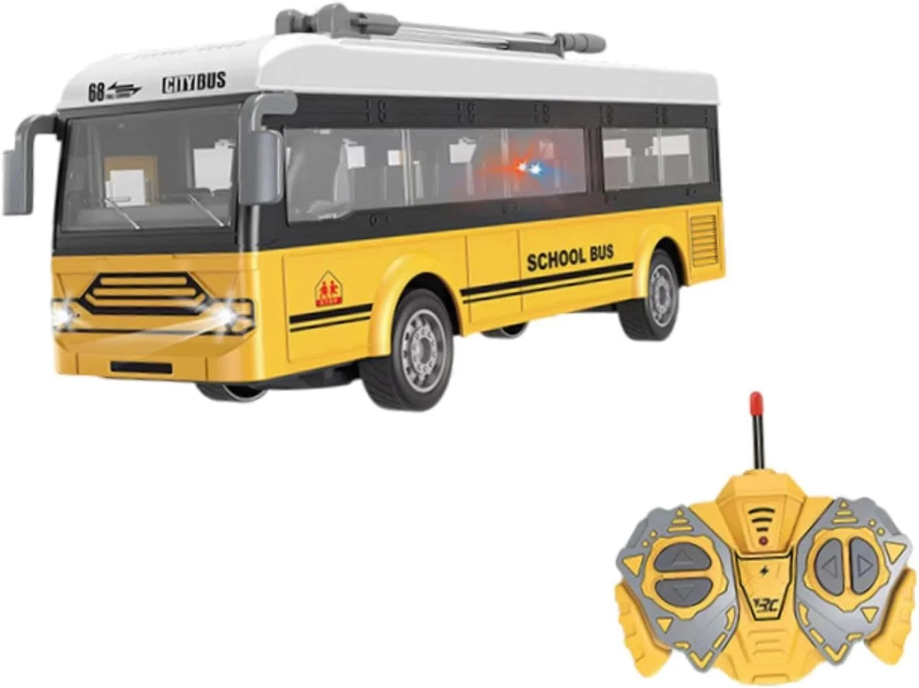 اتوبوس اسباب بازی کنترلی ATORSE® مدل اتوبوس شهری با قابلیت باز شدن درب، مقیاس 1/30