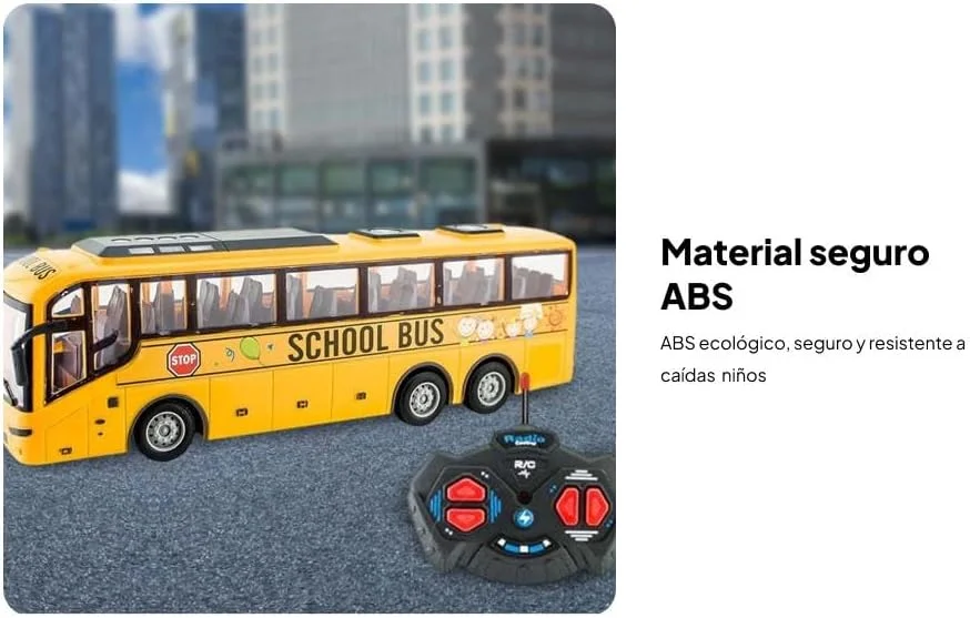 اتوبوس کنترلی رادیویی مقیاس 1:30 27 مگاهرتز، هدیه تولد برای پسران کودک - زرد