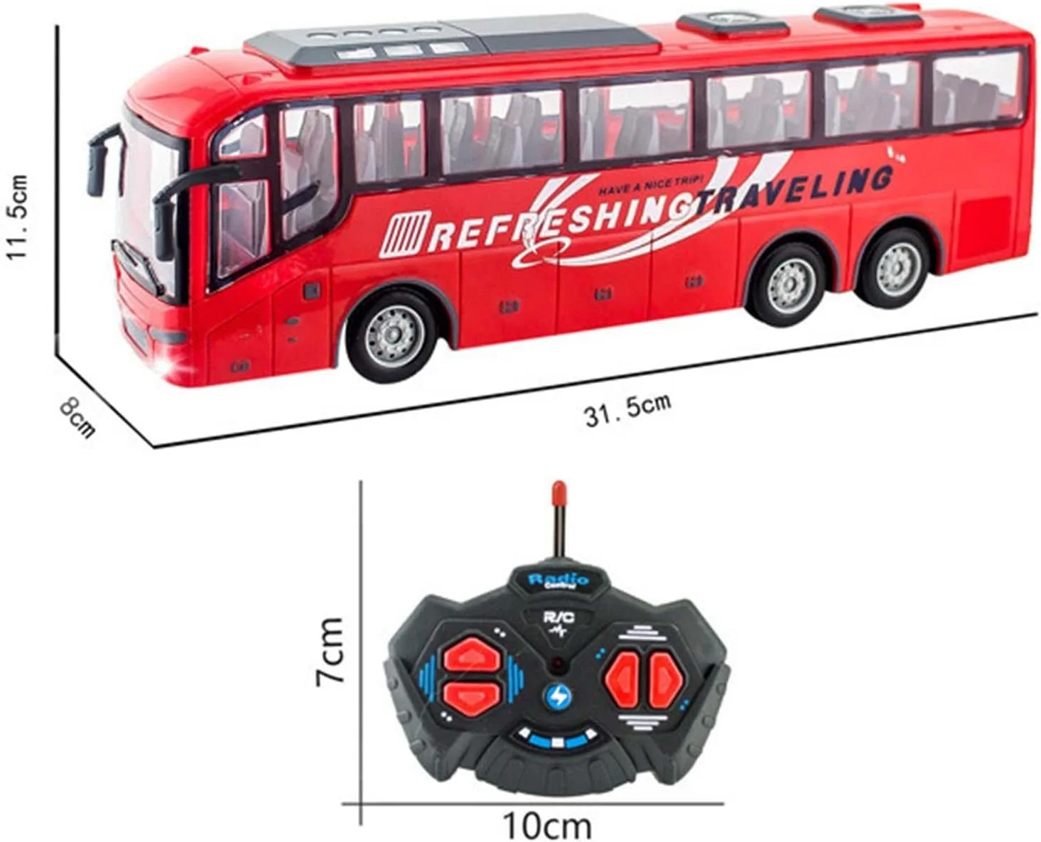 اتوبوس کنترلی رادیویی مقیاس 1:30 27 مگاهرتز، هدیه تولد برای پسران، قرمز اتوبوس کنترلی رادیویی مقیاس 1:30 27 مگاهرتز، هدیه تولد برای پسران، قرمز
