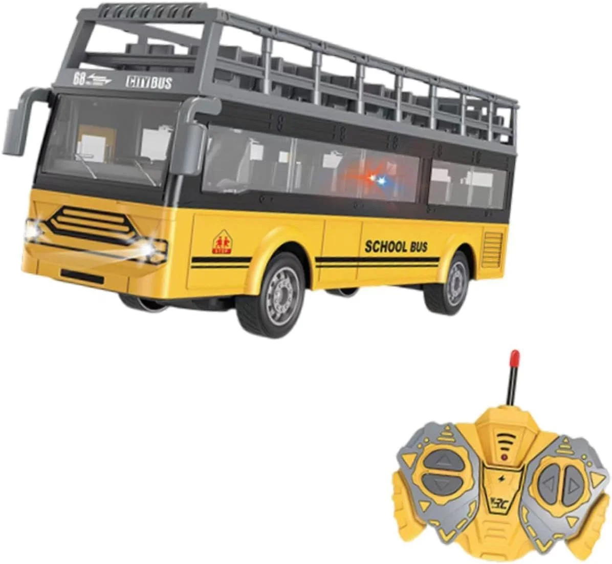 اتوبوس کنترلی ATORSE RC مدل اتوبوس دو طبقه با قابلیت باز شدن درب، مقیاس 1/30