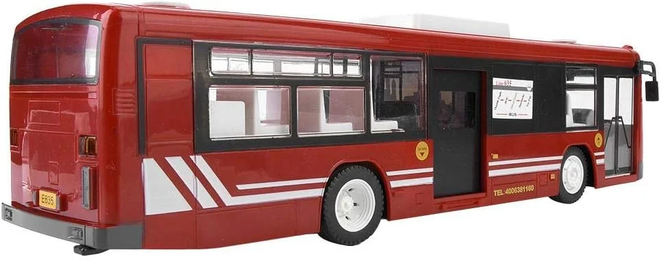 اتوبوس اسباب بازی کنترلی، جلوه صوتی شبیه سازی اتوبوس با چراغ LED، هدیه ای برای کودکان 3 سال به بالا (قرمز)