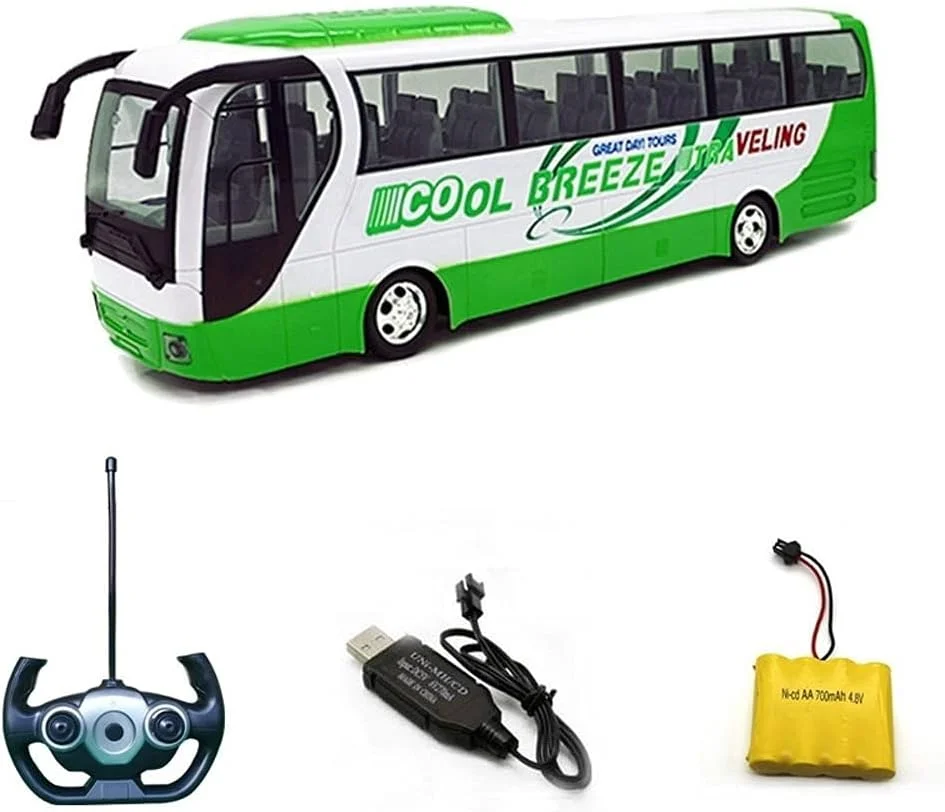 ماشین بازی کنترلی، مدل اتوبوس شهری، ماشین کنترلی با سرعت بالا، کامیون آفرود چراغ دار و صدا دار، مناسب پسران، کودکان و بزرگسالان