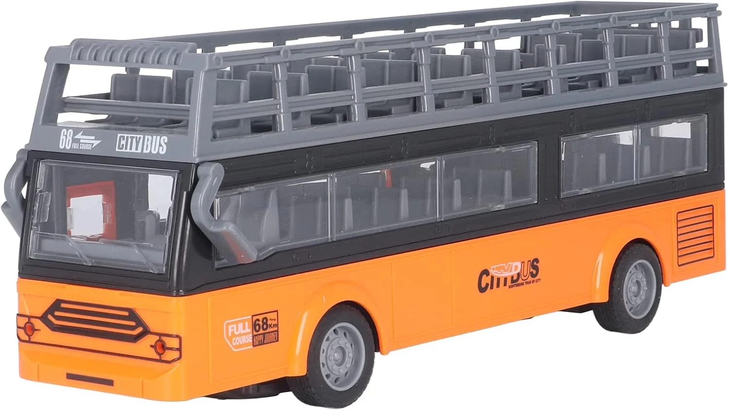 اتوبوس دو طبقه کنترلی، اتوبوس کنترل از راه دور با قابلیت باز شدن درها، کنترل آسان 4 کانال برای اسباب بازی کودکان 3 سال به بالا مدل QH204 اتوبوس گردشگری