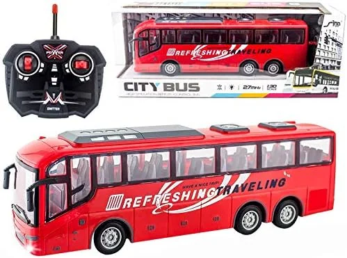 اتوبوس کنترلی بی سیم 4 کاناله با چراغ و شبیه سازی مدل اتوبوس مدرسه و اتوبوس توریستی