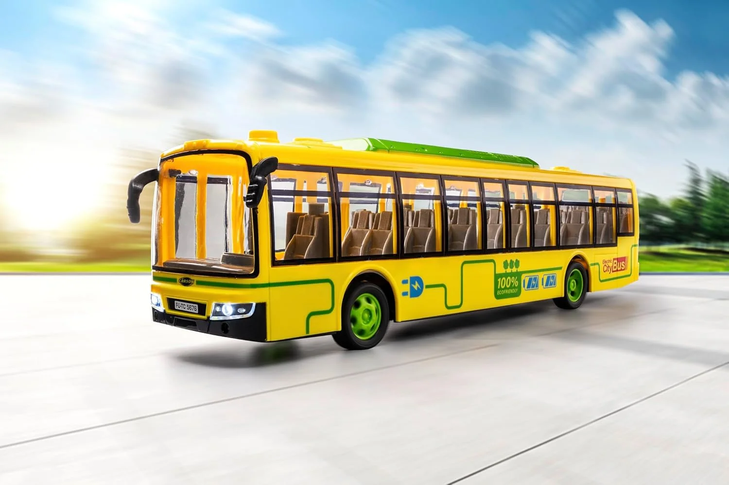 اتوبوس شهری الکتریکی کارسون 500404282 2.4 گیگاهرتز 100% RTR - 100% آماده حرکت، اتوبوس اسباب بازی، ماشین اسباب بازی، ماشین کنترل از راه دور، برای کودکان از 8 سال، زمان رانندگی تقریباً 60 دقیقه، رنگارنگ