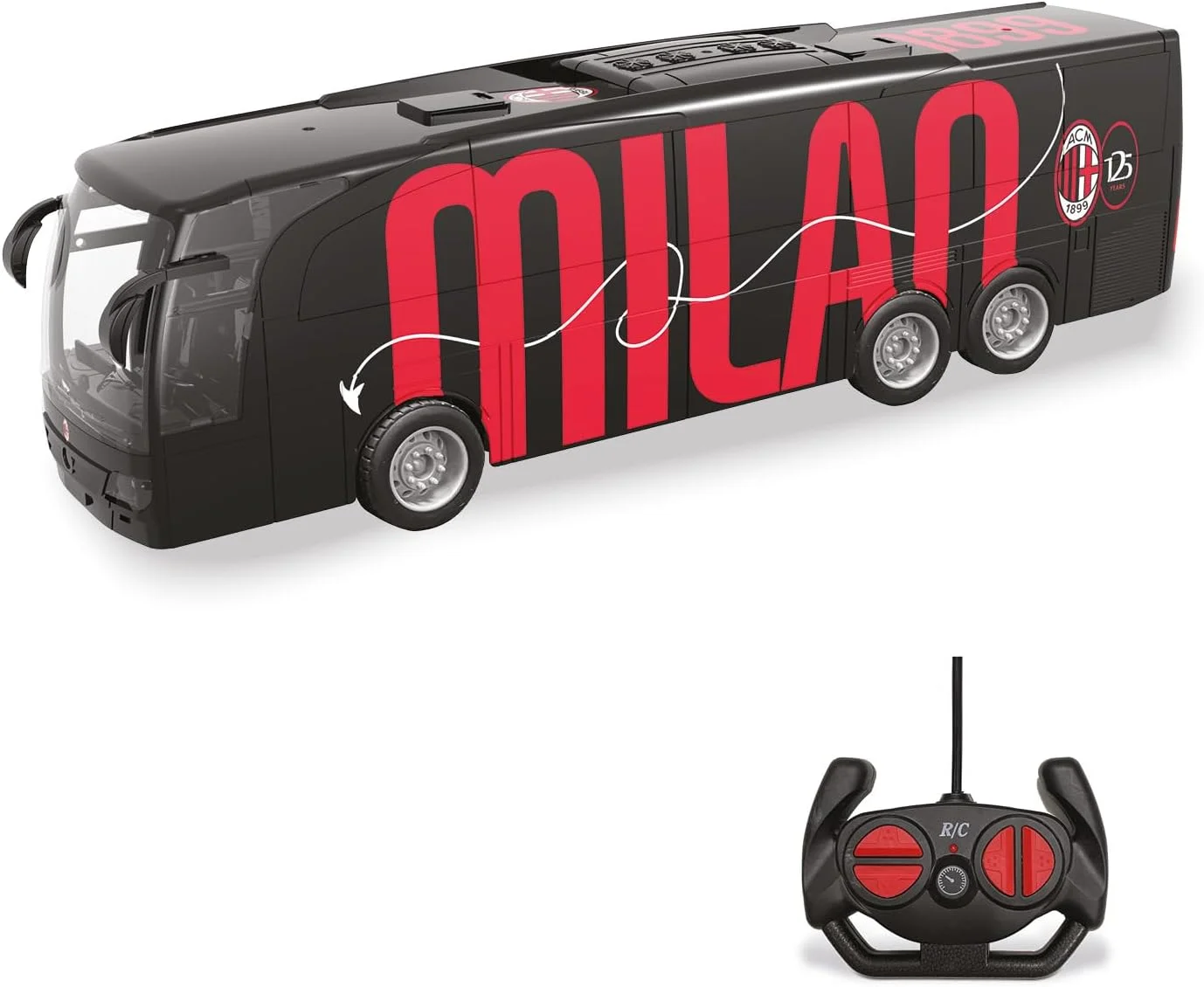 مدل اتوبوس کنترل از راه دور میلان Mondo Motors، طول 33 سانتی متر، شامل باتری های قابل شارژ، اتوبوس اسباب بازی برای کودکان 63855