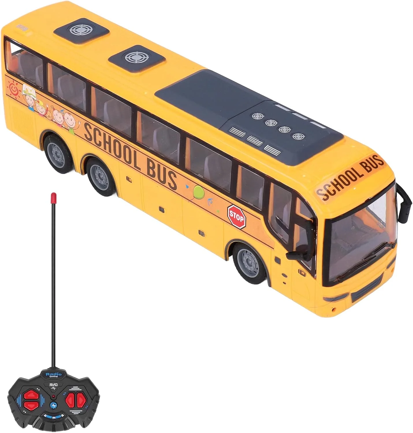 اتوبوس مدرسه اسباب بازی کنترلی سوراندی 31.5 سانتی متری زرد رنگ با چراغ های ال ای دی شبیه سازی شده، مدل اتوبوس برای کودکان بالای 3 سال اتوبوس مدرسه اسباب بازی کنترلی سوراندی 31.5 سانتی متری زرد رنگ با چراغ های ال ای دی شبیه سازی شده، مدل اتوبوس برای کودکان بالای 3 سال