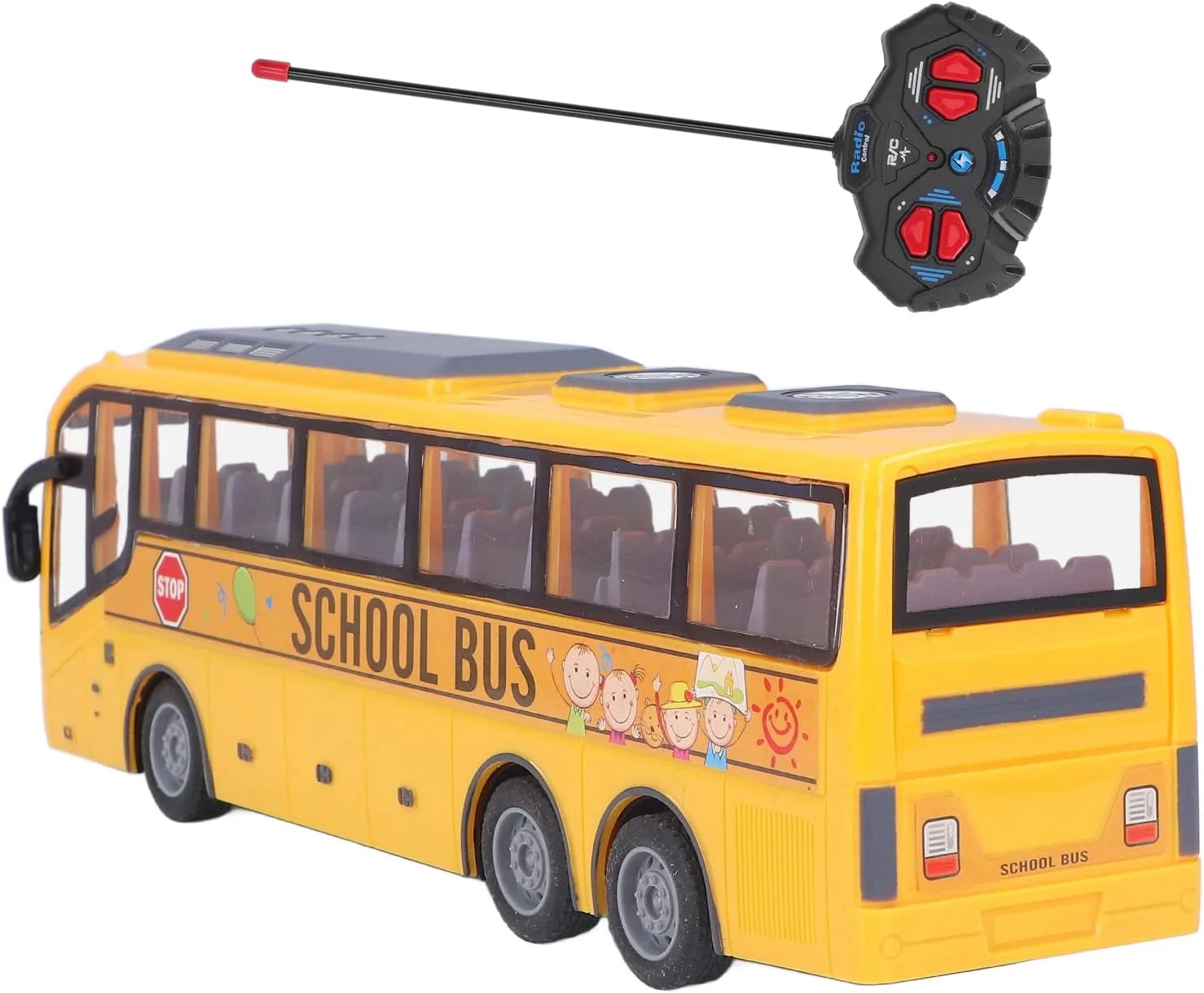 اتوبوس مدرسه اسباب بازی کنترلی سوراندی 31.5 سانتی متری زرد رنگ با چراغ های ال ای دی شبیه سازی شده، مدل اتوبوس برای کودکان بالای 3 سال اتوبوس مدرسه اسباب بازی کنترلی سوراندی 31.5 سانتی متری زرد رنگ با چراغ های ال ای دی شبیه سازی شده، مدل اتوبوس برای کودکان بالای 3 سال