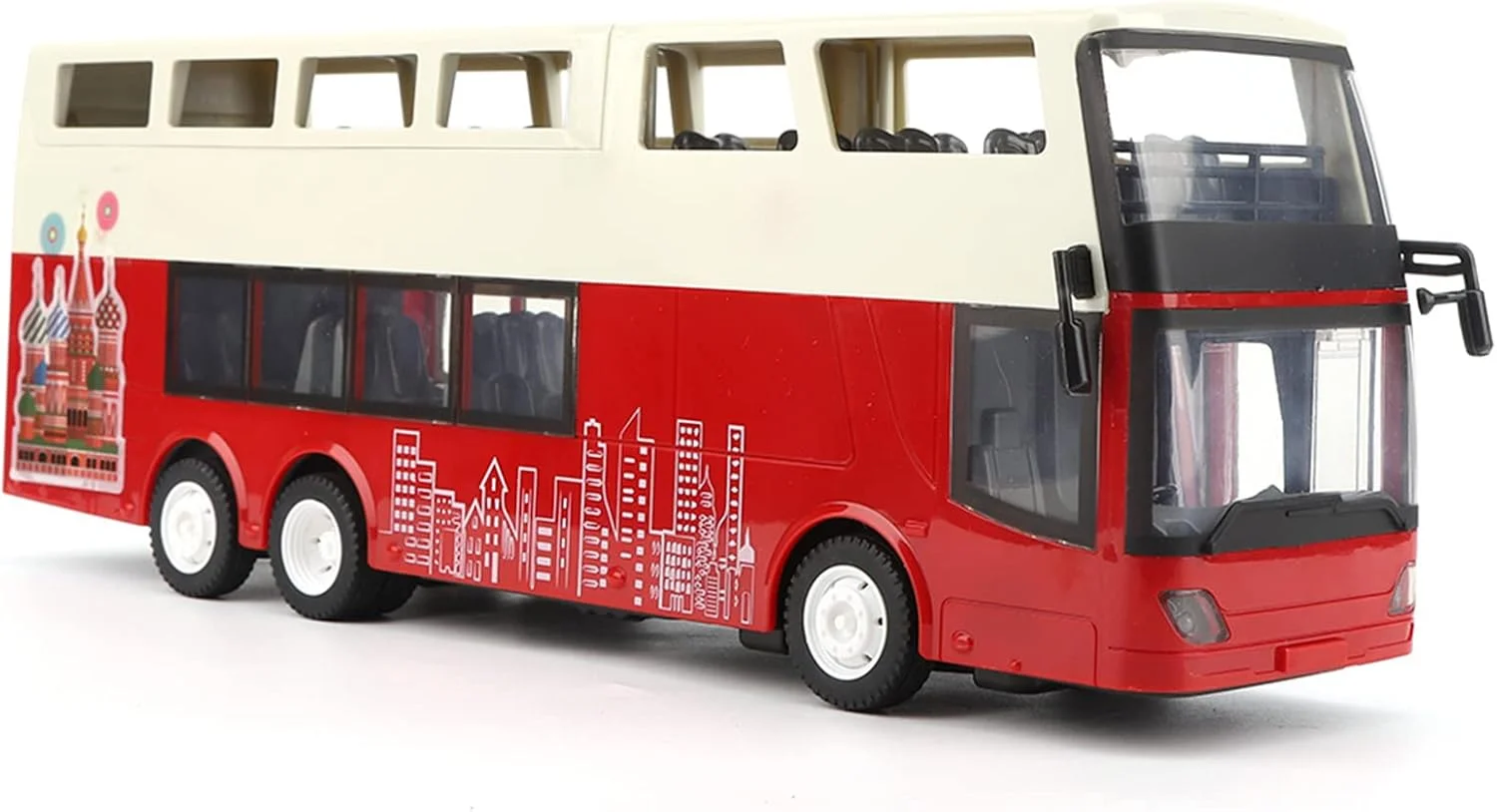 اتوبوس اسباب بازی، مدل E640-001 اتوبوس دو طبقه توریستی با کنترل از راه دور، مدل اتوبوس DIY برای کودکان