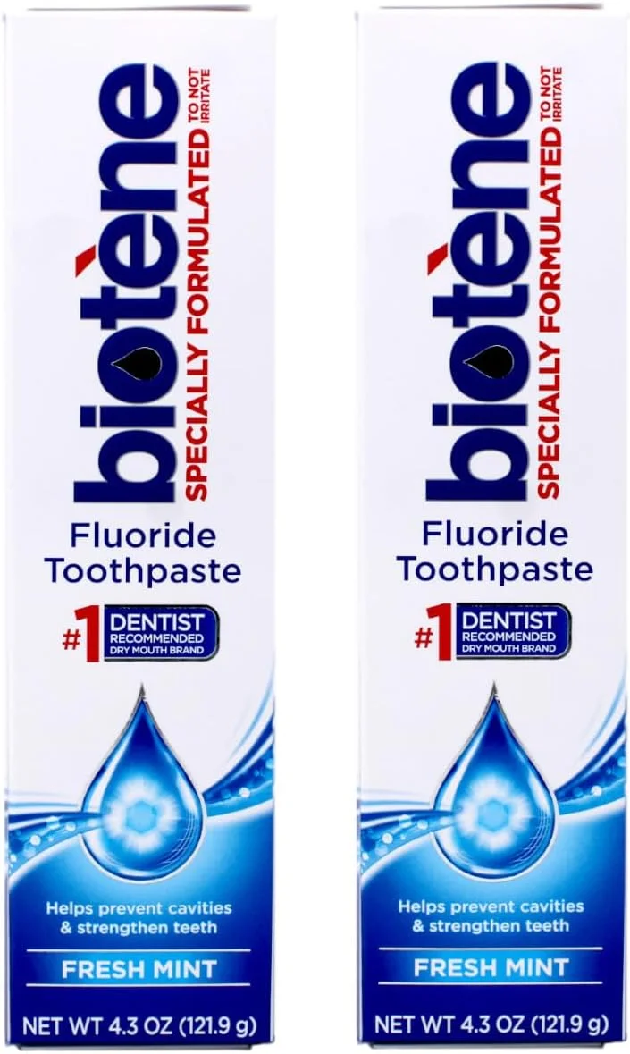 خمیر دندان حاوی فلوراید نعناع تازه بایوتن مخصوص خشکی دهان 121 گرم (بسته 2 عددی) خمیر دندان حاوی فلوراید نعناع تازه بایوتن مخصوص خشکی دهان 121 گرم (بسته 2 عددی)