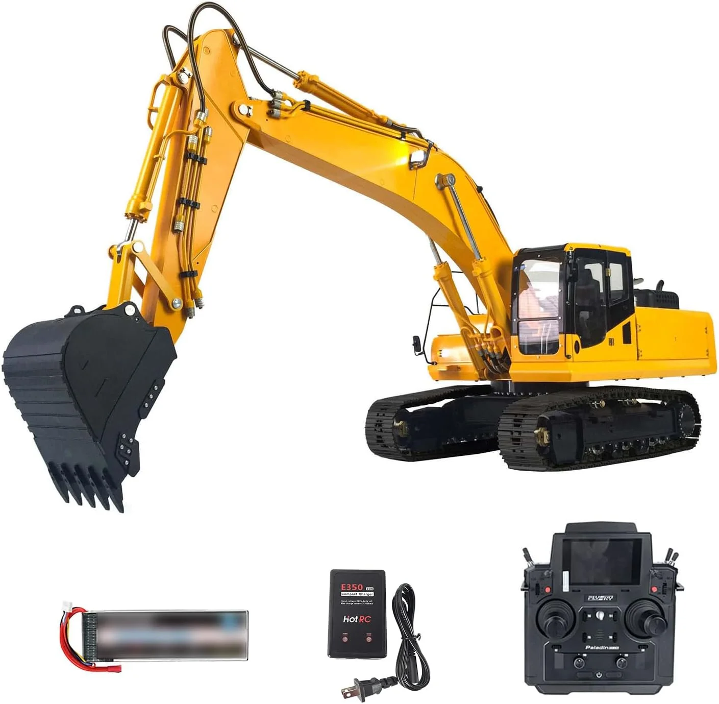 بیل مکانیکی هیدرولیک RC لسو PC360 مقیاس 1/14 RTR، ماشین آلات ساختمانی فلزی، کنترل از راه دور PL18EV Lite، موتور ESC بدون صدا و نور