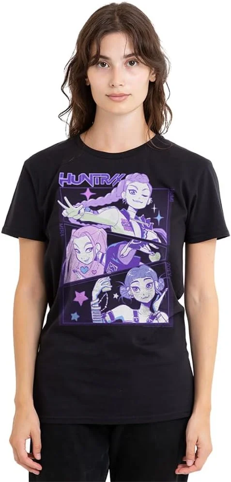 تی شرت زنانه طرح کی پاپ شکارچیان هیولا - انیمه هانتریکس هانتر/ایکس، مشکی