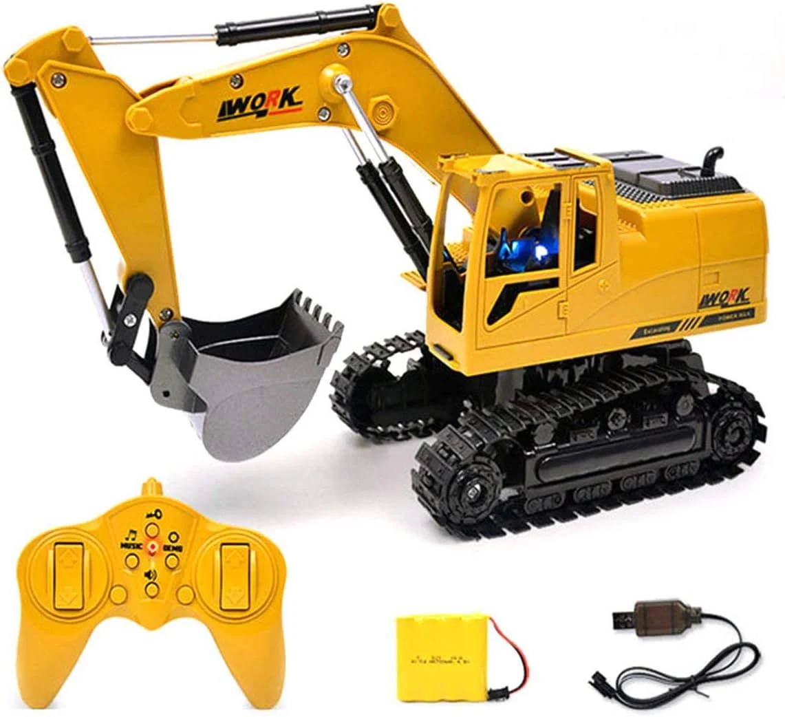 بیل مکانیکی کنترلی آلیاژی، ربات کنترلی از راه دور، مدل بیل مکانیکی اسباب بازی چند منظوره کودکان (نارنجی)