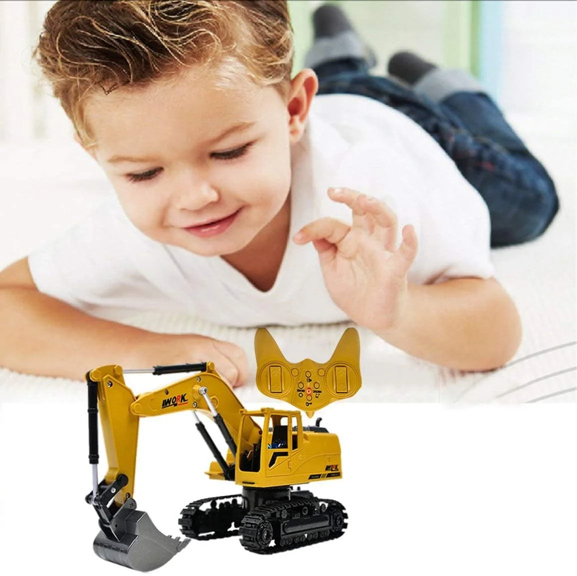 بیل مکانیکی کنترلی آلیاژی، ربات کنترلی از راه دور، مدل بیل مکانیکی اسباب بازی چند منظوره کودکان (نارنجی)