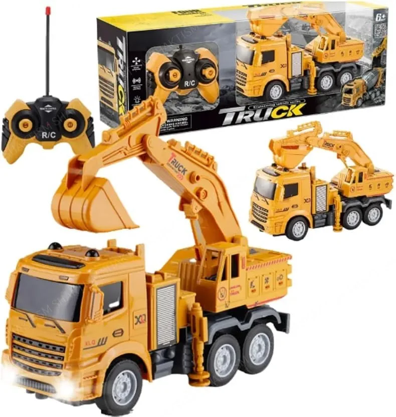 اسباب بازی کامیون بیل مکانیکی کنترل از راه دور، ماشین بولدوزر ساختمانی RC با چراغ های جلوی فعال، 3+ سال اسباب بازی کامیون بیل مکانیکی کنترل از راه دور، ماشین بولدوزر ساختمانی RC با چراغ های جلوی فعال، 3+ سال