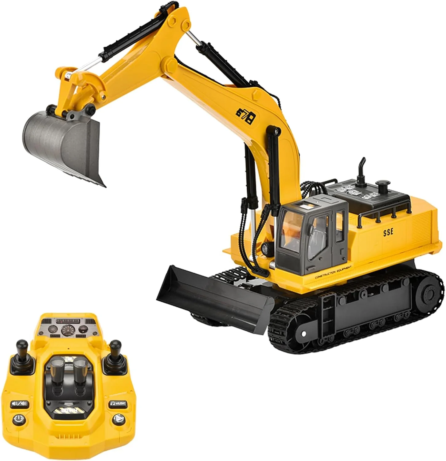 اسباب بازی بیل مکانیکی و بولدوزر کنترلی Labymos، ماشین های ساختمانی 15 کاناله با چراغ و صدا، هدیه تولد برای پسران و کودکان اسباب بازی بیل مکانیکی و بولدوزر کنترلی Labymos، ماشین های ساختمانی 15 کاناله با چراغ و صدا، هدیه تولد برای پسران و کودکان