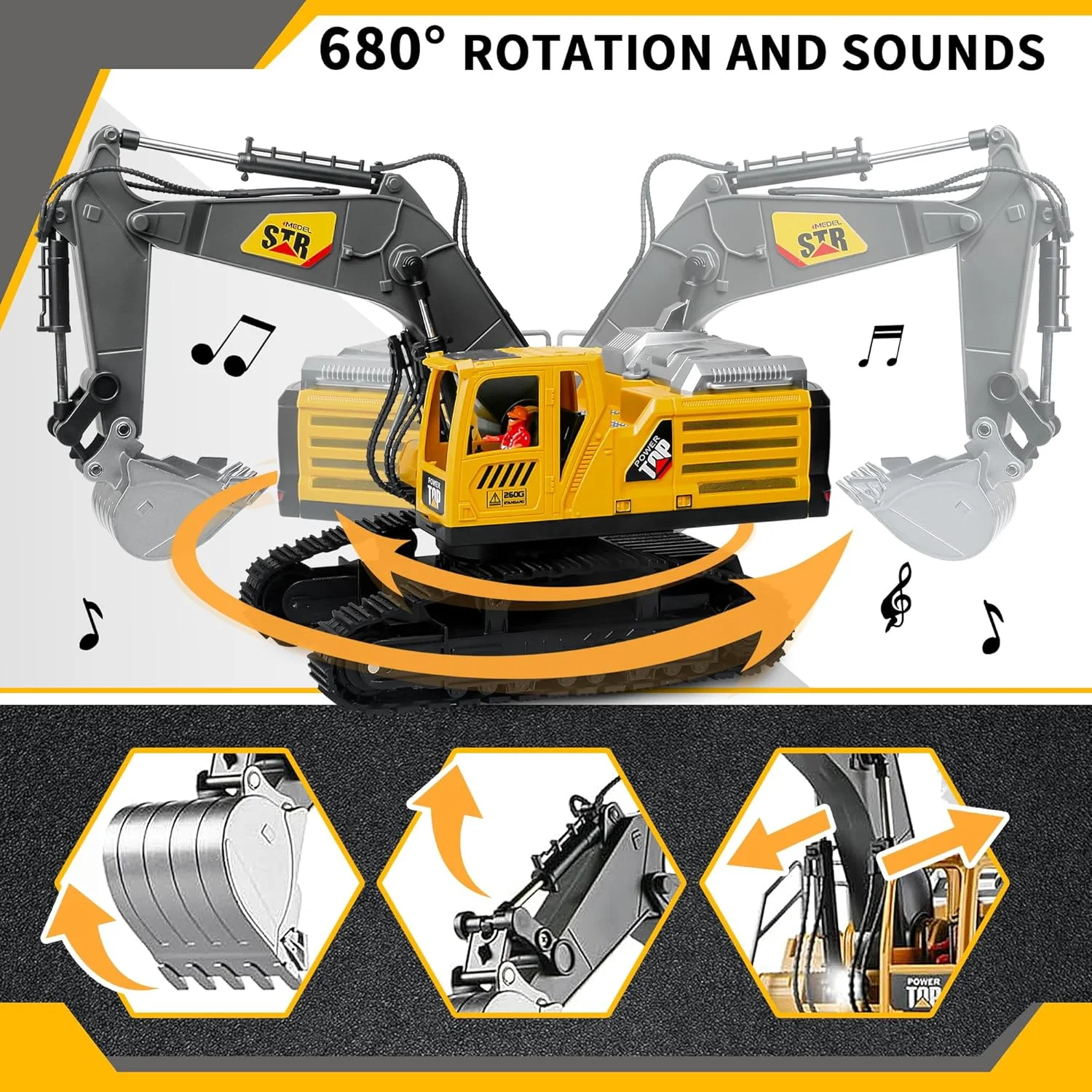 اسباب بازی بیل مکانیکی کنترلی برای پسران، بیل فلزی 14 کاناله 2.4 گیگاهرتزی با قابلیت اسپری آب، چراغ ها، صداها، اسباب بازی های ساختمانی چرخش 680 درجه 1:14، هدیه تولد کریسمس برای پسران و کودکان اسباب بازی بیل مکانیکی کنترلی برای پسران، بیل فلزی 14 کاناله 2.4 گیگاهرتزی با قابلیت اسپری آب، چراغ ها، صداها، اسباب بازی های ساختمانی چرخش 680 درجه 1:14، هدیه تولد کریسمس برای پسران و کودکان